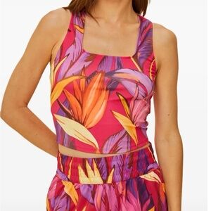 FARM Rio Adidas Birds of Paradise Bold Pink Tank Top
